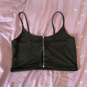zip up crop top